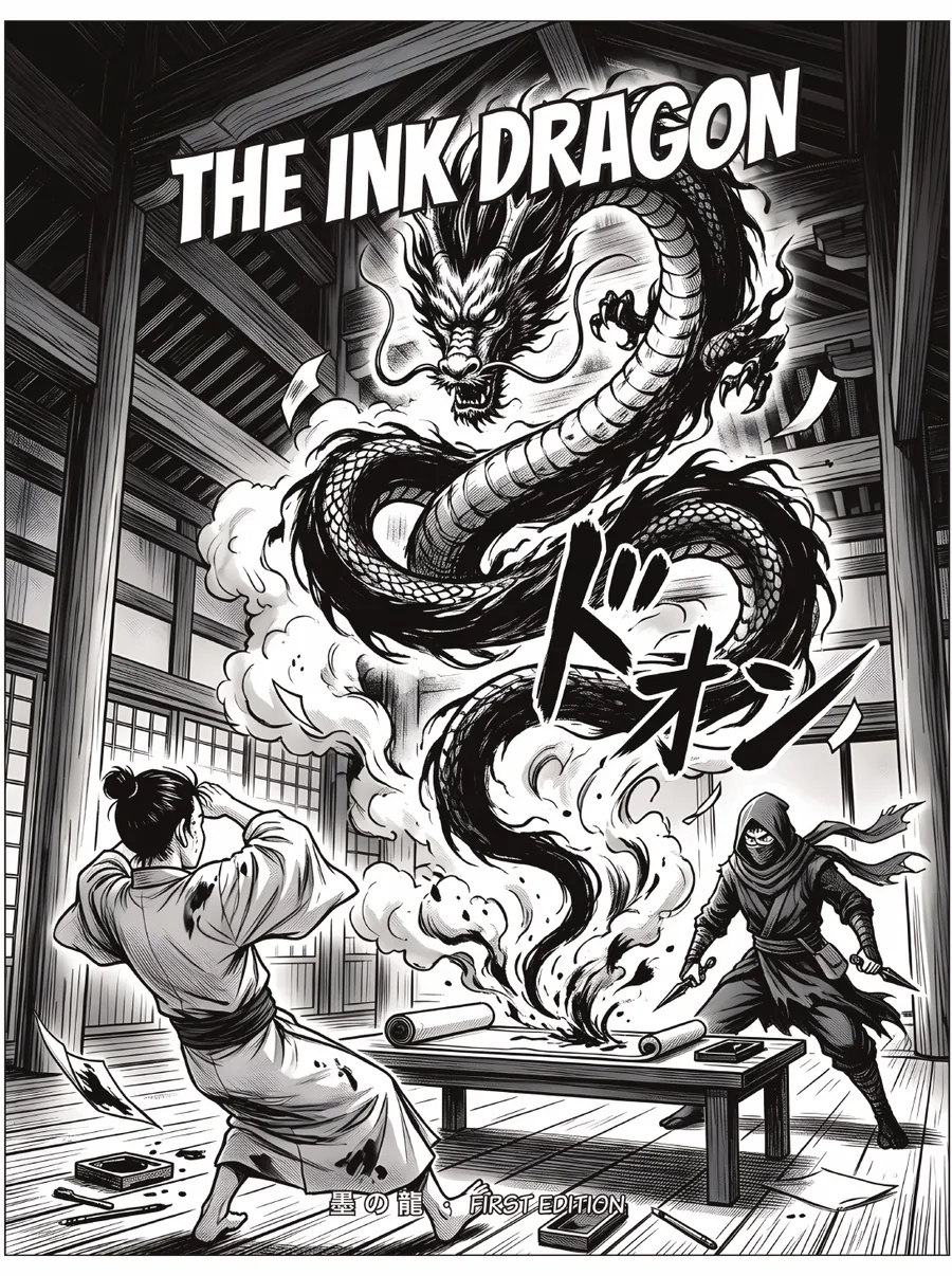 Paperback cover of The Ink Dragon.